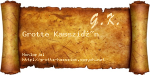 Grotte Kasszián névjegykártya